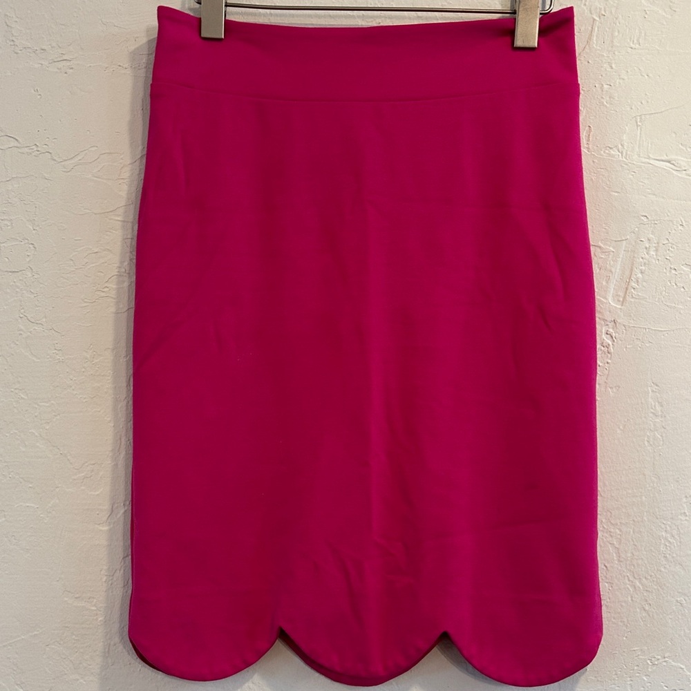 Lesley Evers‎ Hot Pink Scallop Hem Skirt – XS, Stretch Knit, Made in California